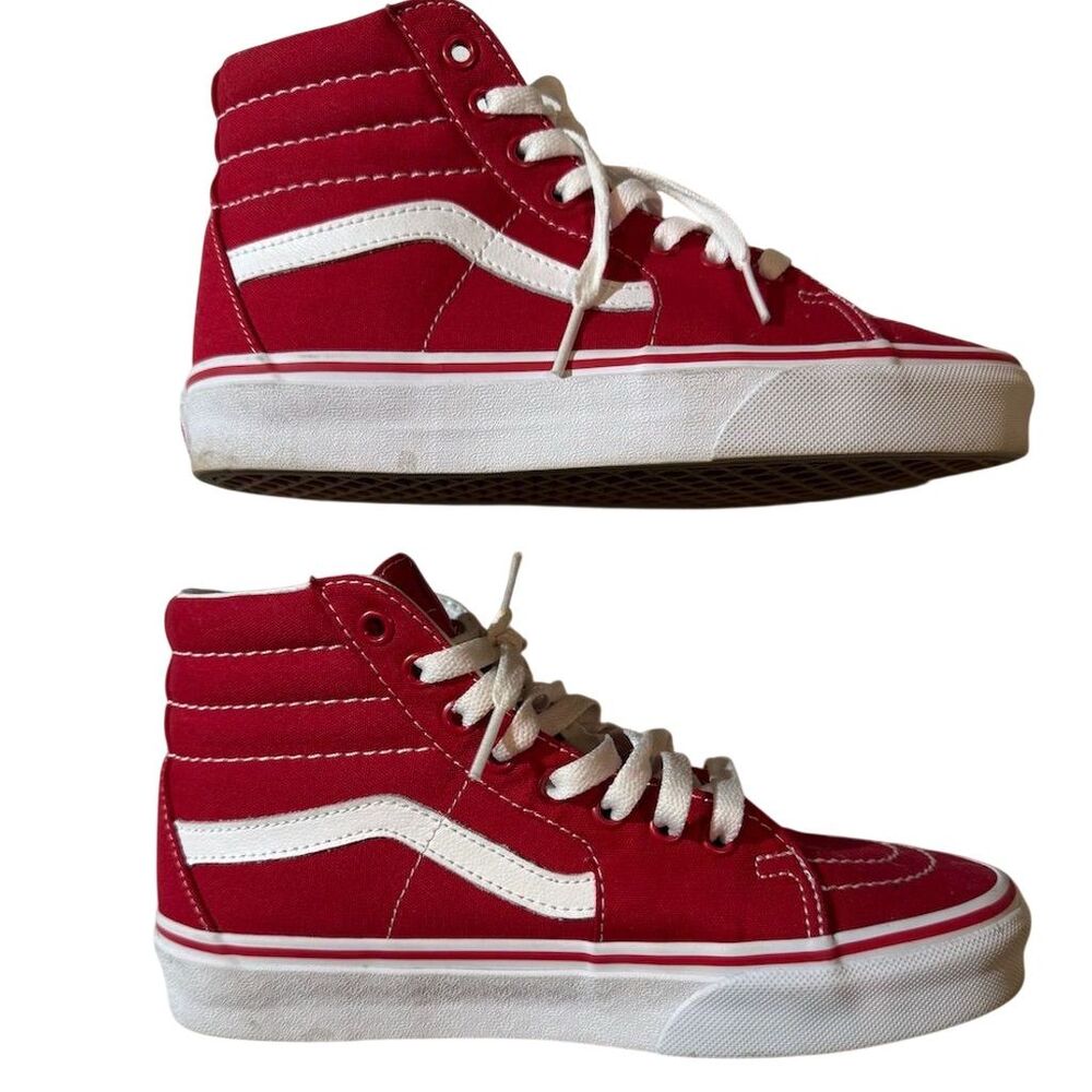 Vans Sk8-Hi Red High Top Unisex Sneakers Casual Skateboarding Shoes Ladies 7